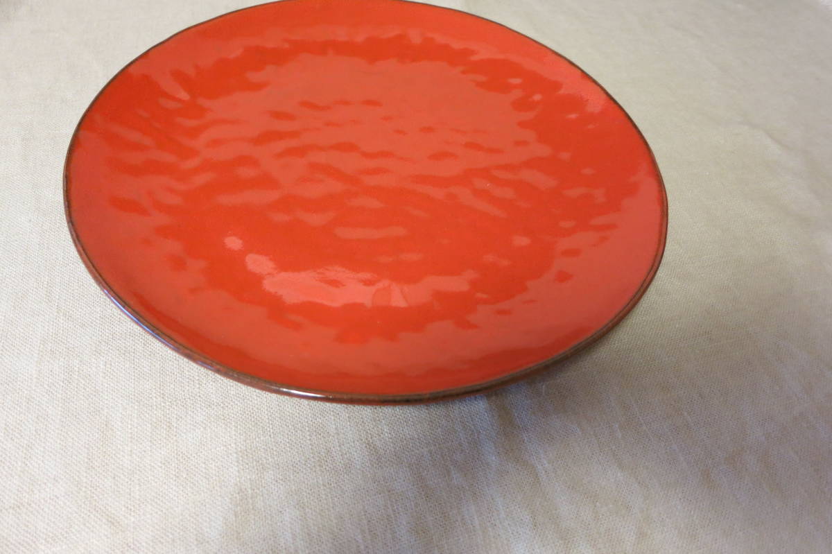 美品　　赤　　皿26センチ　大皿　　イタリア製　_画像1