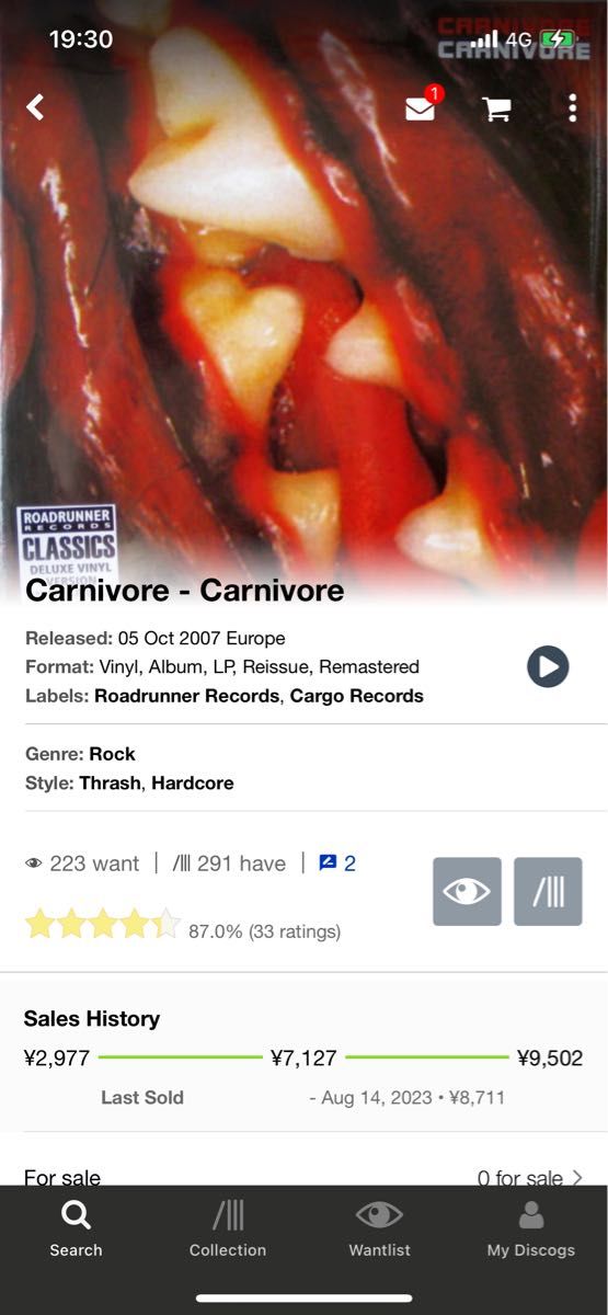 2枚セット 未使用 carnivore レコード リマスター type o negative タイプオーネガティヴ 貴重盤