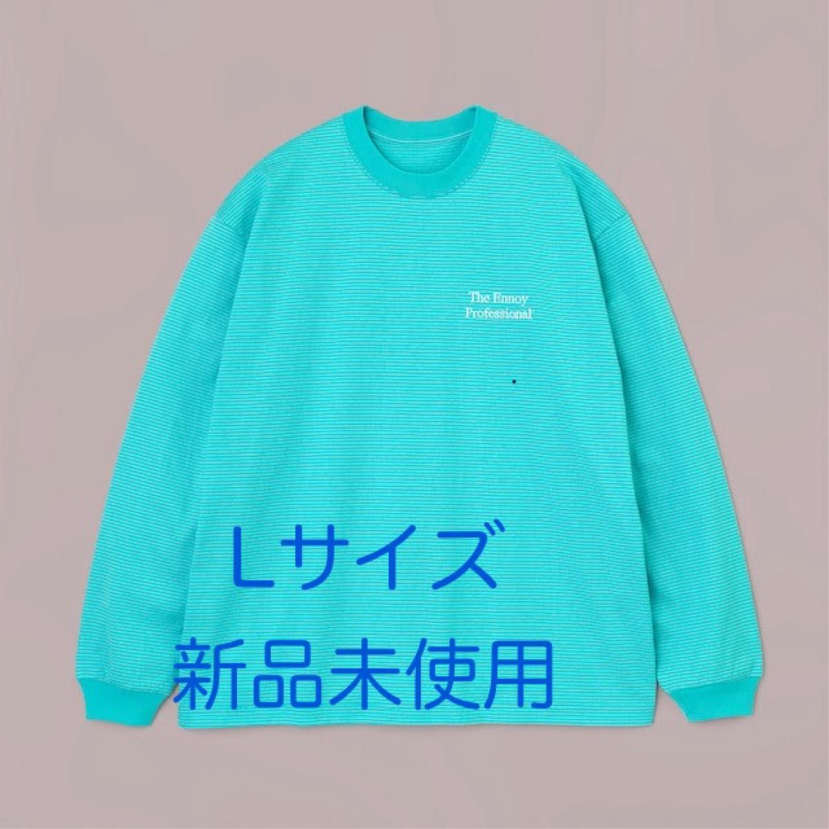 ennoy エンノイL/S BORDER T-SHIRTS (MINT BLUE × WHITE) Lサイズ