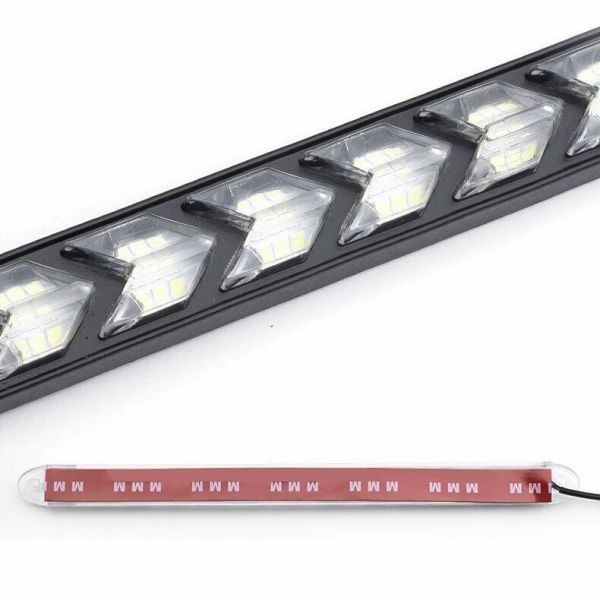 送料無料 LEDデイライト 白/橙 ホワイト/アンバー 12V LED シーケンシャル ウインカー 流れるウインカー9連型 防水 2本セット DD151_画像4