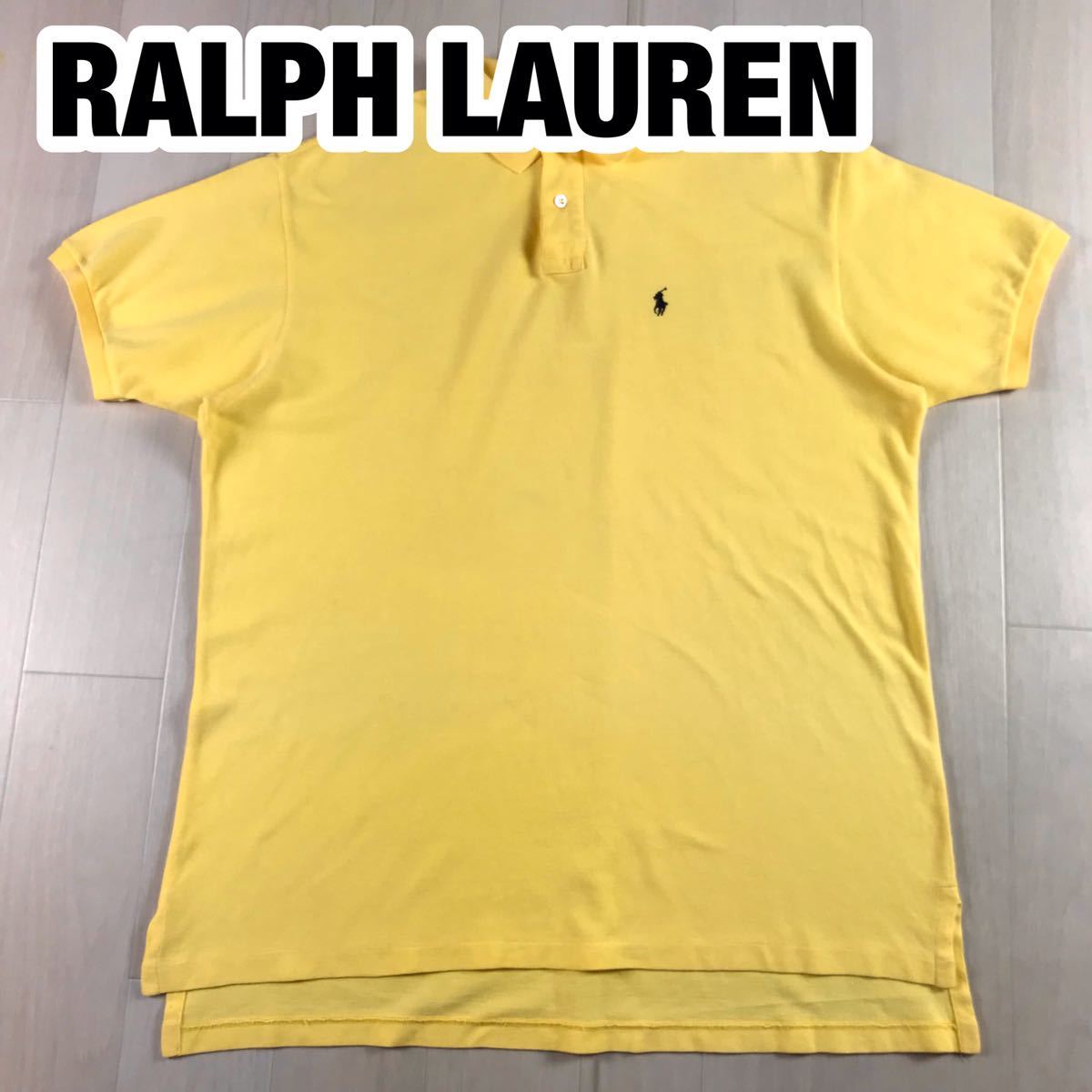 RALPH LAUREN ラルフローレン 半袖 ポロシャツ M イエロー 刺繍ポニー_画像1