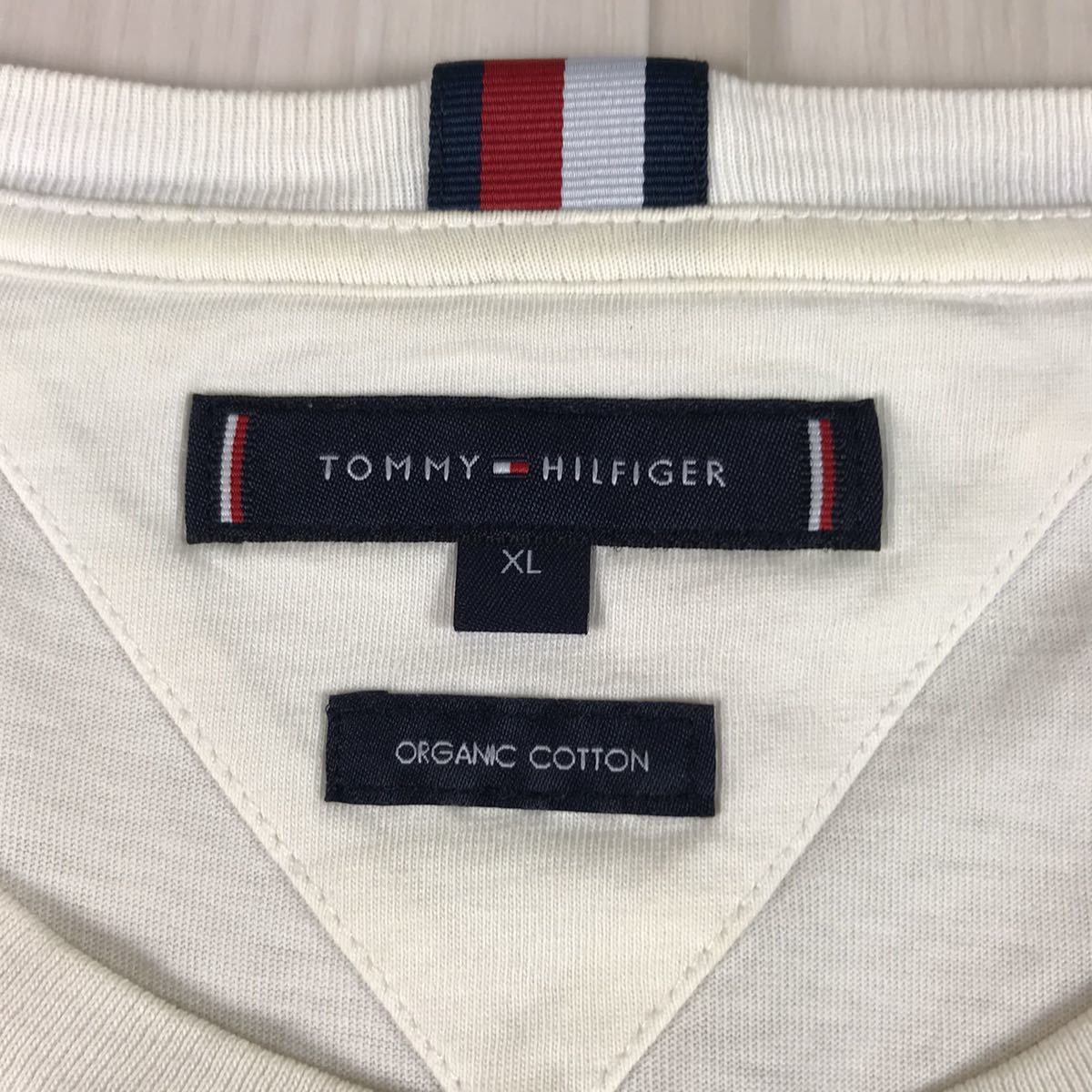 TOMMY HILFIGER トミー ヒルフィガー 半袖Tシャツ XL ホワイト プリント ビッグサイズの画像7