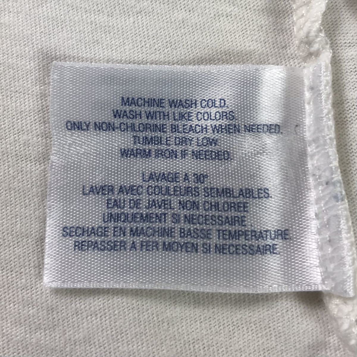 POLO BY RALPH LAUREN ポロ バイ ラルフローレン 半袖Tシャツ S(8) ホワイト×ネイビー ビッグポニー 刺繍ロゴ ユースサイズ_画像6