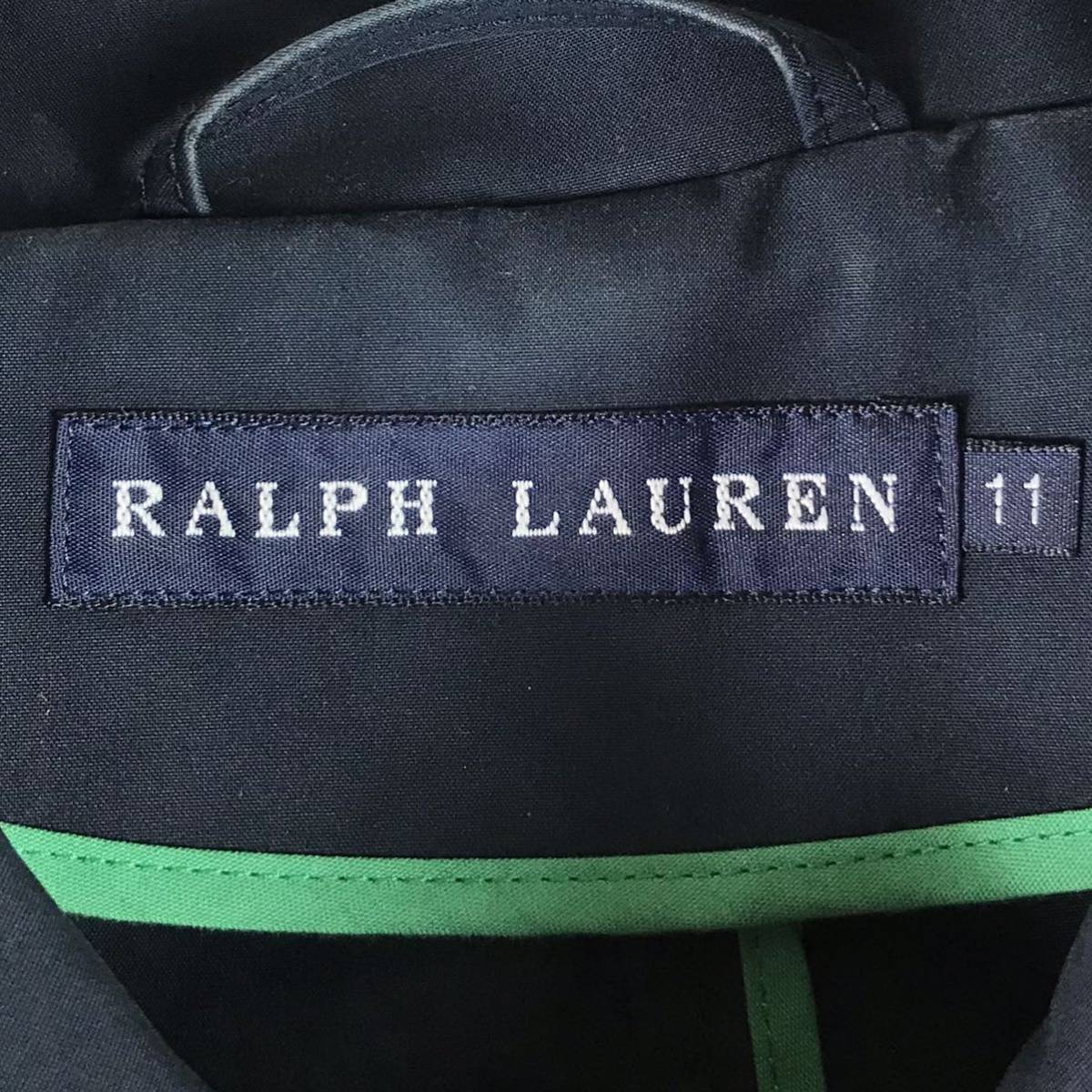 RALPH LAUREN ラルフローレン ステンカラーコート ロング 11 ネイビー センターベント_画像8