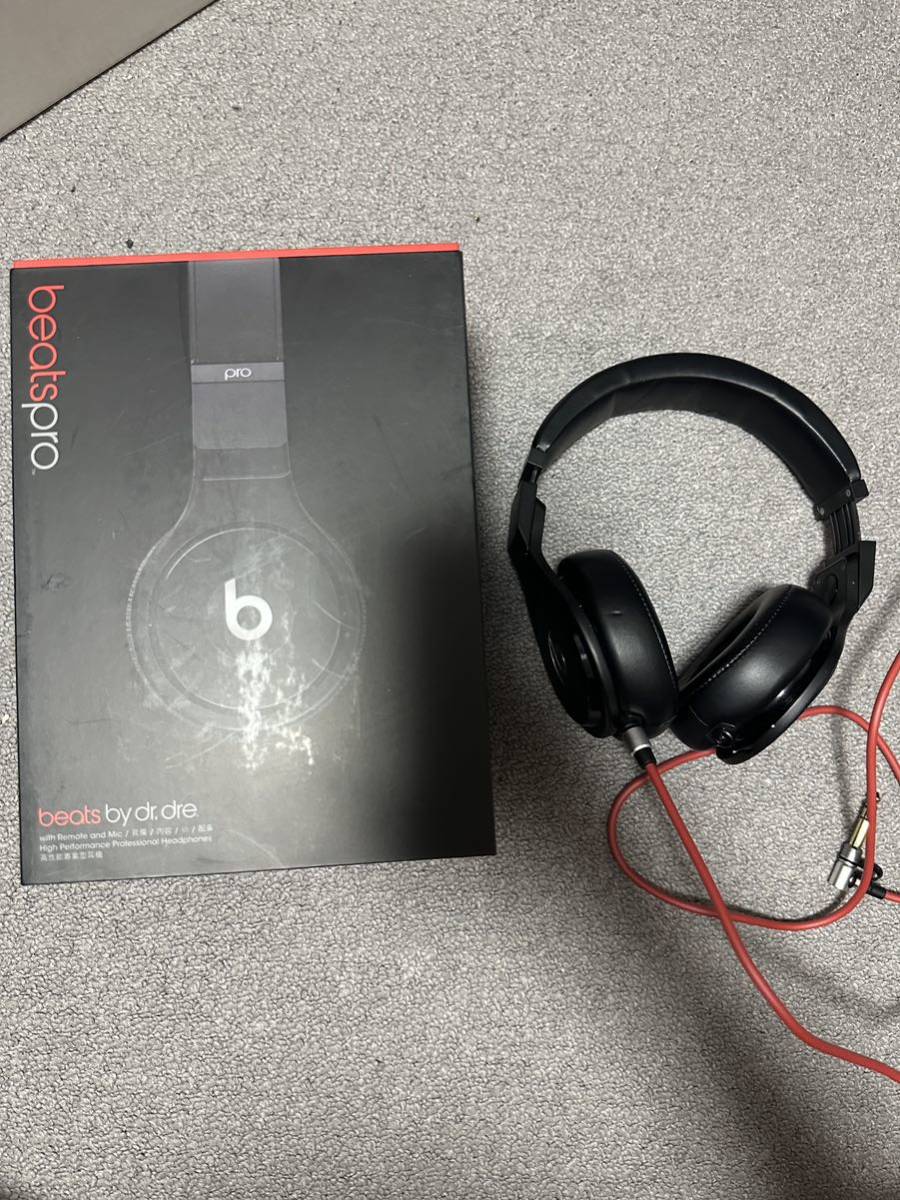 beats by dr.dre beats pro 黒 dj ヘッドフォン_画像1