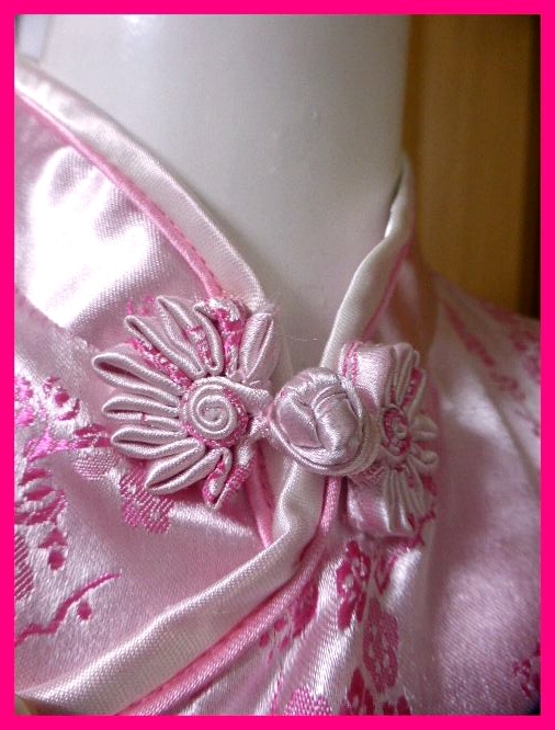  free shipping * China dress S lustre pink . white pink piping / white. . taking .. Kawai i! tea ina button costume play clothes Halloween fancy dress 