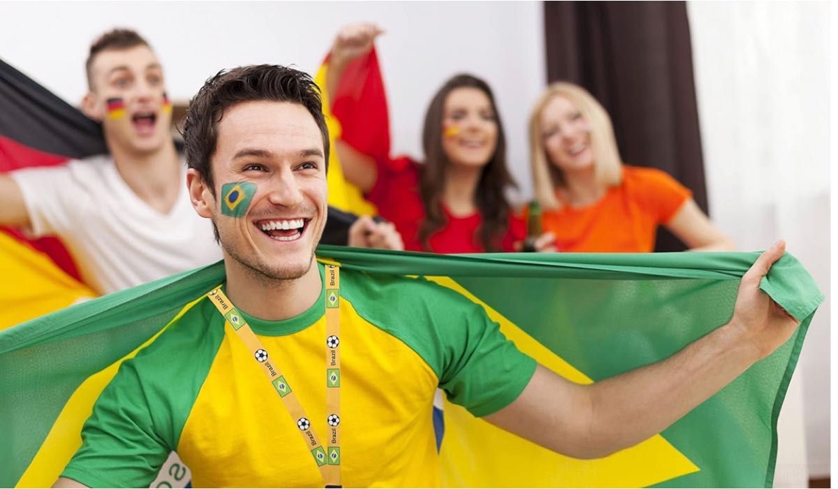 スマホ ネックストラップ サッカー 黄色 ブラジル - スマホアクセサリー