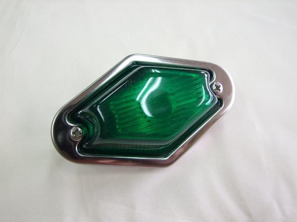 ひしマーカー　IS/板橋用品製　S84ひし形マーカーランプ　耐熱プラスチックレンズ　緑色(グリ－ン)_画像1