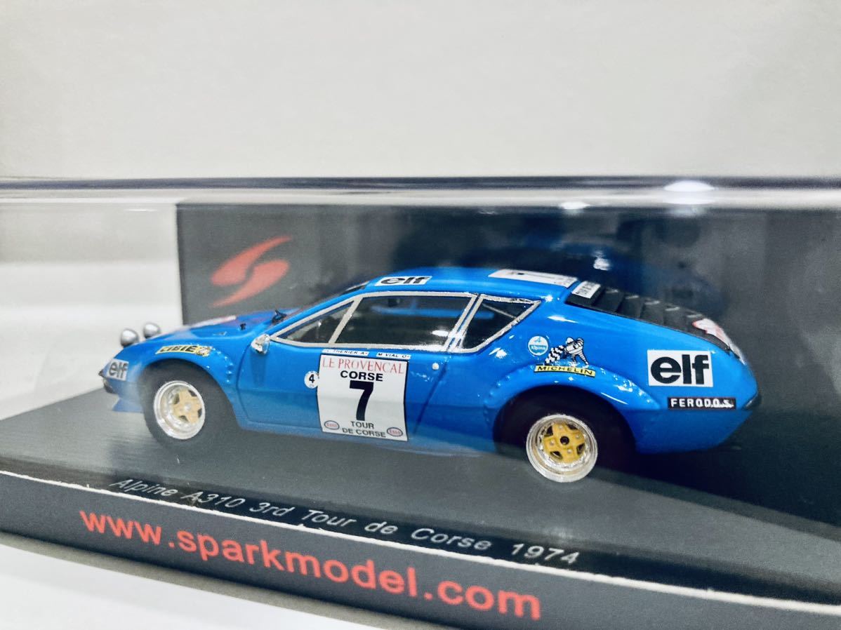 【送料無料】 1/43 Spark アルピーヌ A310 #7 J-L.Therier 3rd Tour de Corse 1974 ライトポッド_画像2