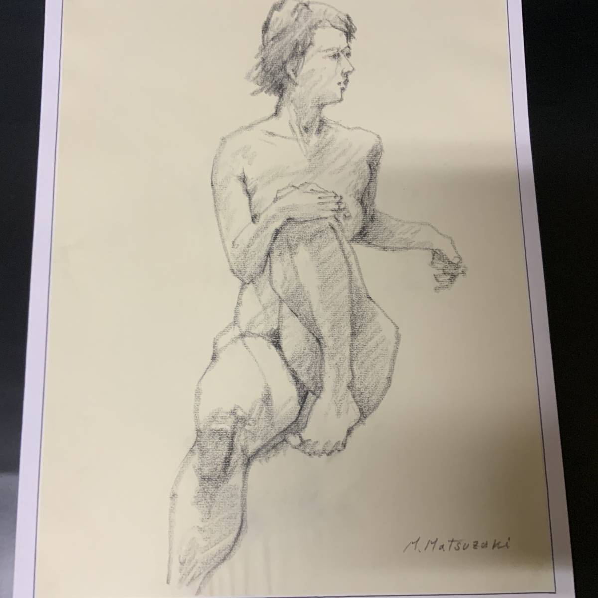 極上16・裸婦画・人物・美人画・肉筆・ヌード・M Matsuzaki・クロッキーデッサン・鉛筆・絵画・真作・美術大学_画像1