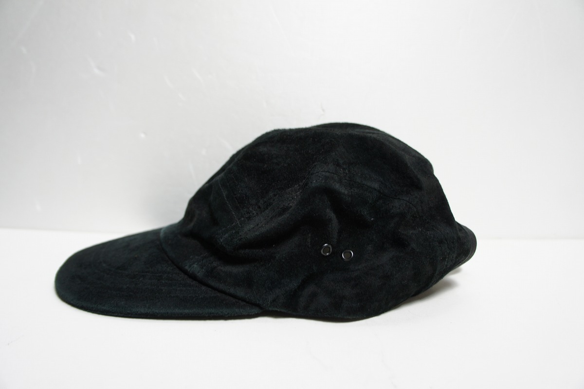 美品正規 Hender Scheme エンダースキーマ pig jet cap スエード デニム ジェット キャップ 帽子 黒 F 本物 710N_画像3