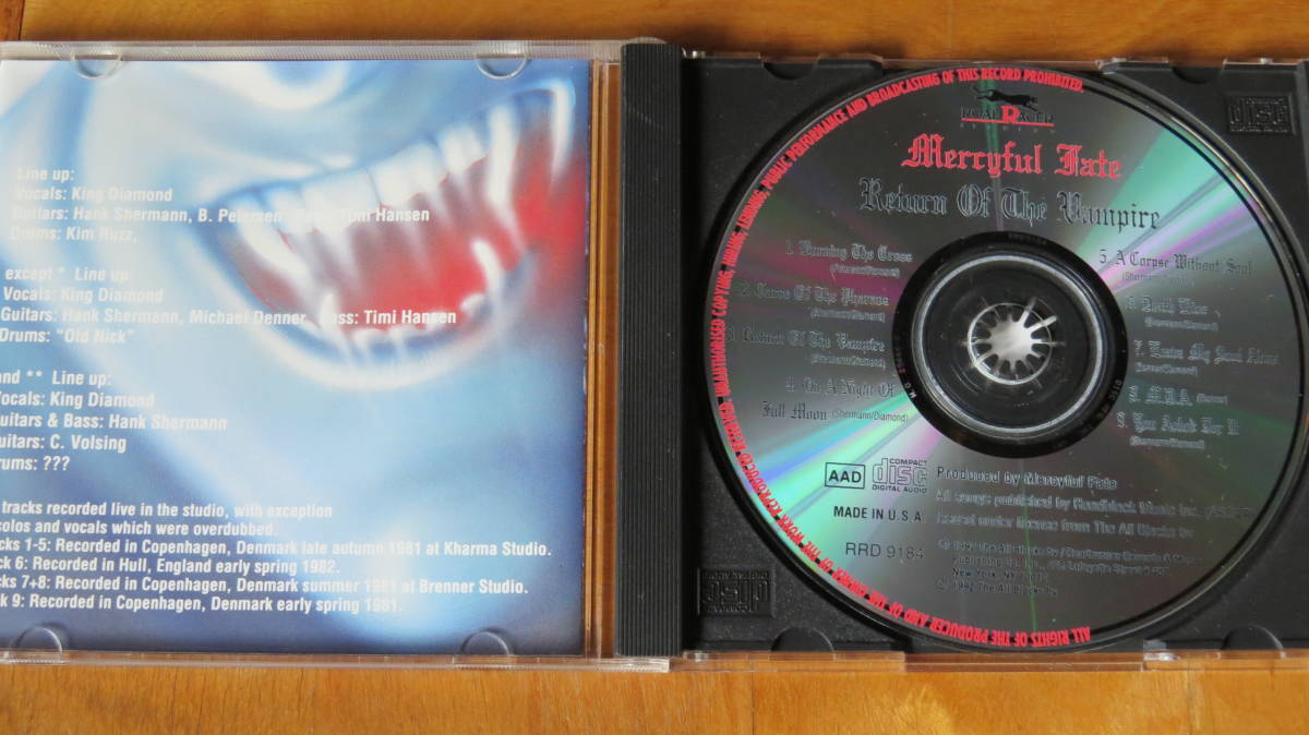 マーシフル・フェイト Mercyful Fate/RETURN OF THE VAMPIRE 輸入盤 RRD9184_画像2