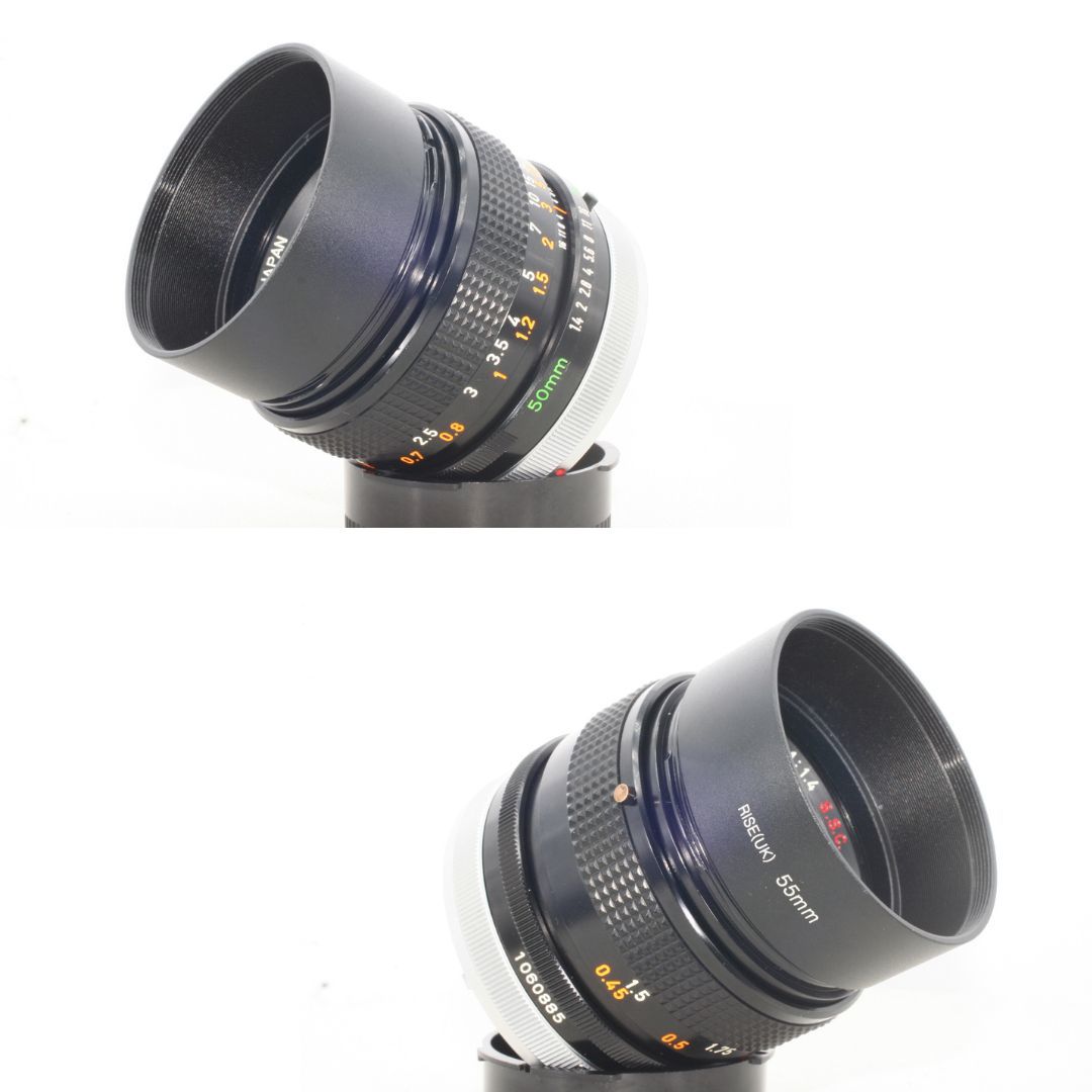 ★美品 [整備・完動品] メタルフード付き Canon FD 50mm f1.4 s.s.c SSC 単焦点レンズ オールドレンズ