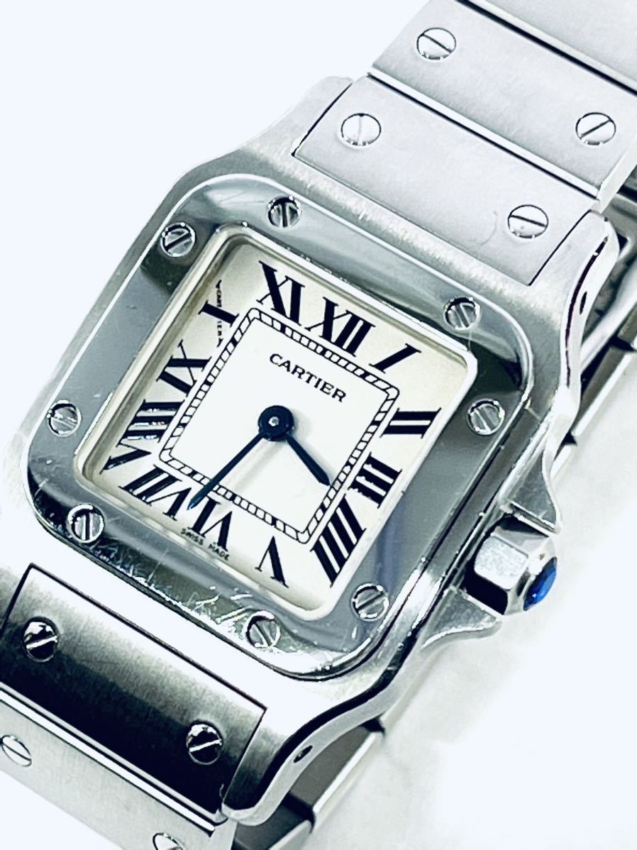 ◇1円 ★ Cartier カルティエ サントスガルベタ 1565 レディース腕時計 クォーツ 電池交換済み _画像2