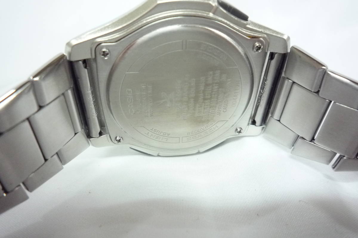 カシオ ウエーブセプター　電波 ソーラーメンズ 腕時計 白文字盤 純正ベルト WVA-M630メンズ_画像5