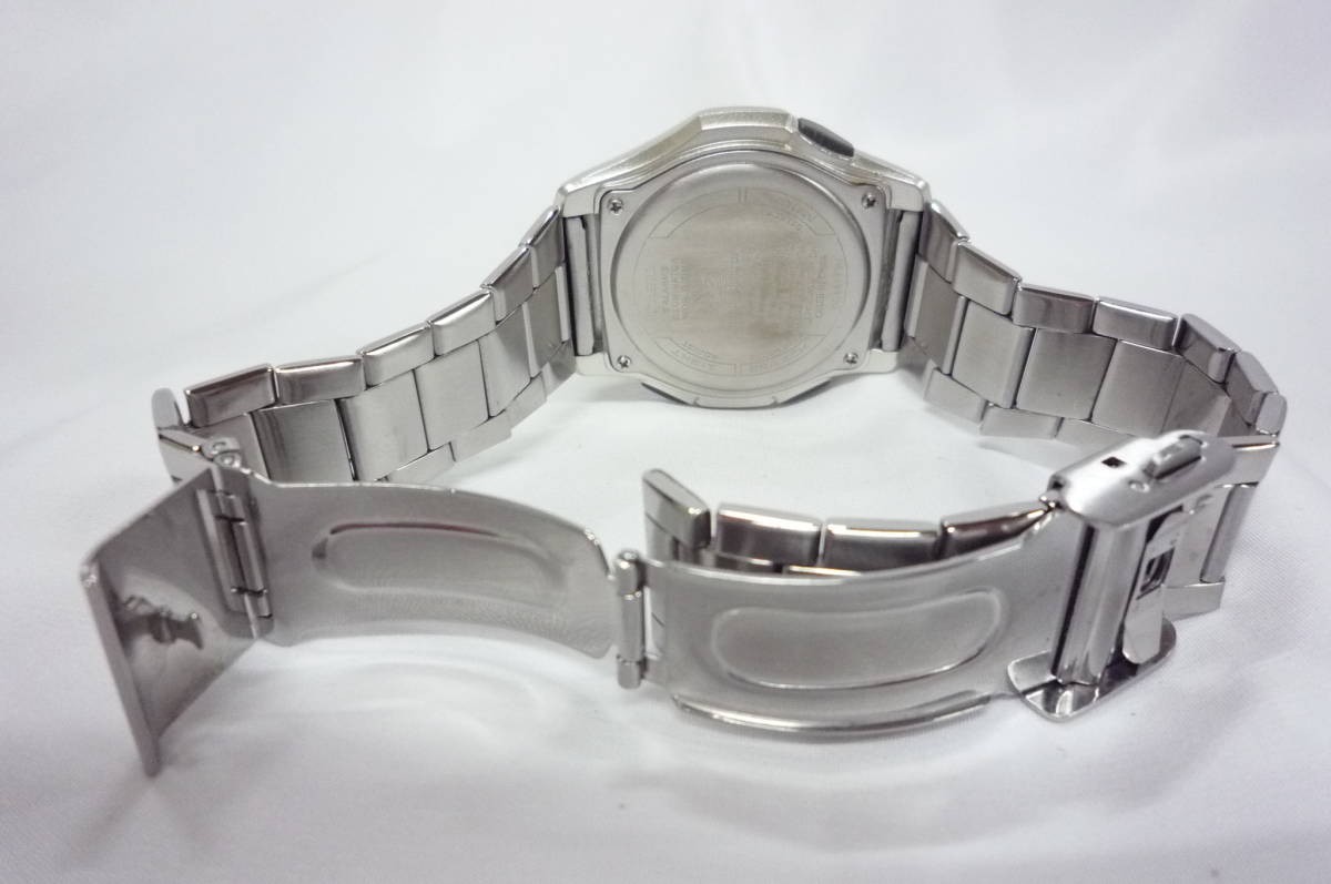 カシオ ウエーブセプター　電波 ソーラーメンズ 腕時計 白文字盤 純正ベルト WVA-M630メンズ_画像6
