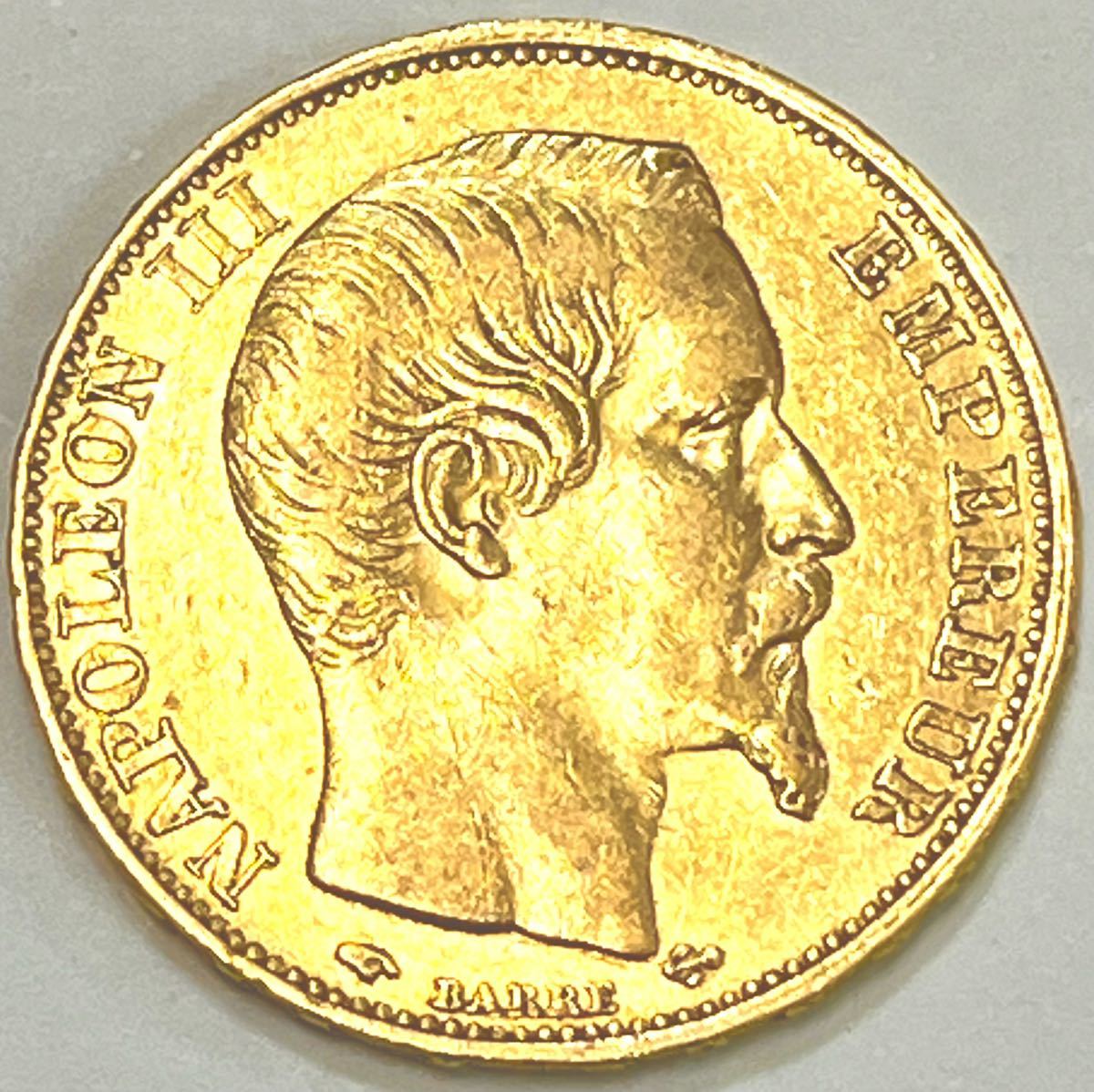 [小さくても大きな現物資産] 初期年号 1856年銘 フランス ナポレオン 20フラン金貨 ミントマークAパリ鋳造 今から約180年前の資産保全金貨