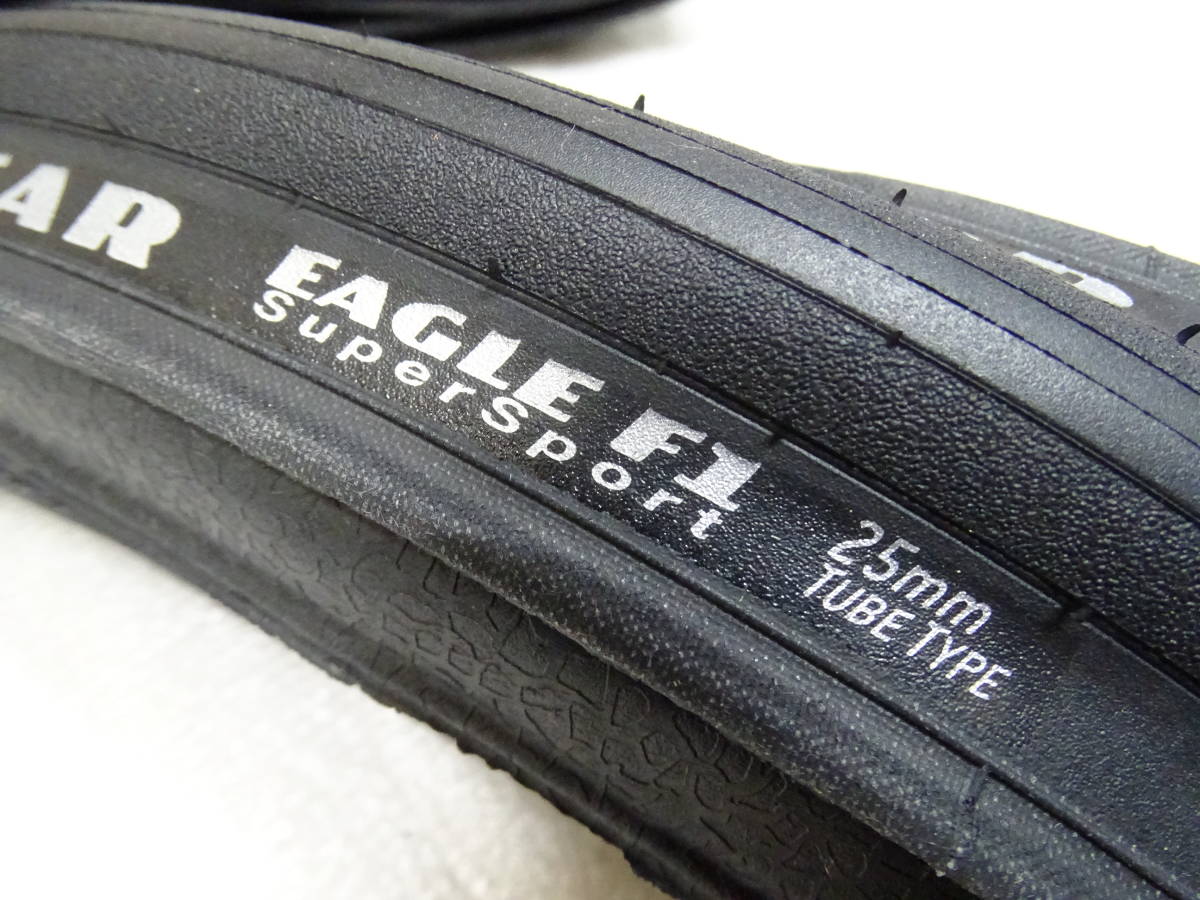 ギフト】 GOODYEAR EAGLE 2本セット 黒 タイヤ クリンチャー 25C