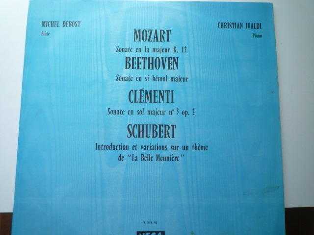 RR42 仏VEGA盤LP フルートとピアノ作品 モーツァルト/K.12、シューベルト/Op.160他 デボスト/イヴァルディ_画像1