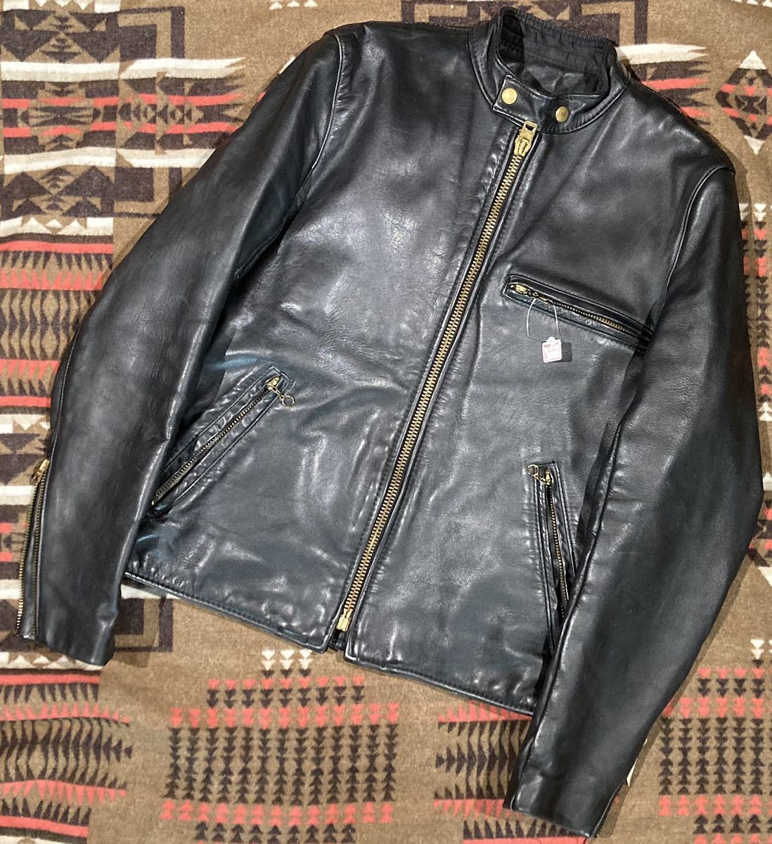 90s Vintage vanson rider's jacket B single leather jacket 38lai DIN g jacket leather jacket Z121