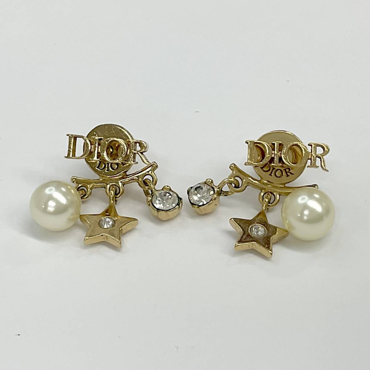 7939 Christian Dior Dio(r)evolution Dio Revolution earrings rhinestone pearl Gold 