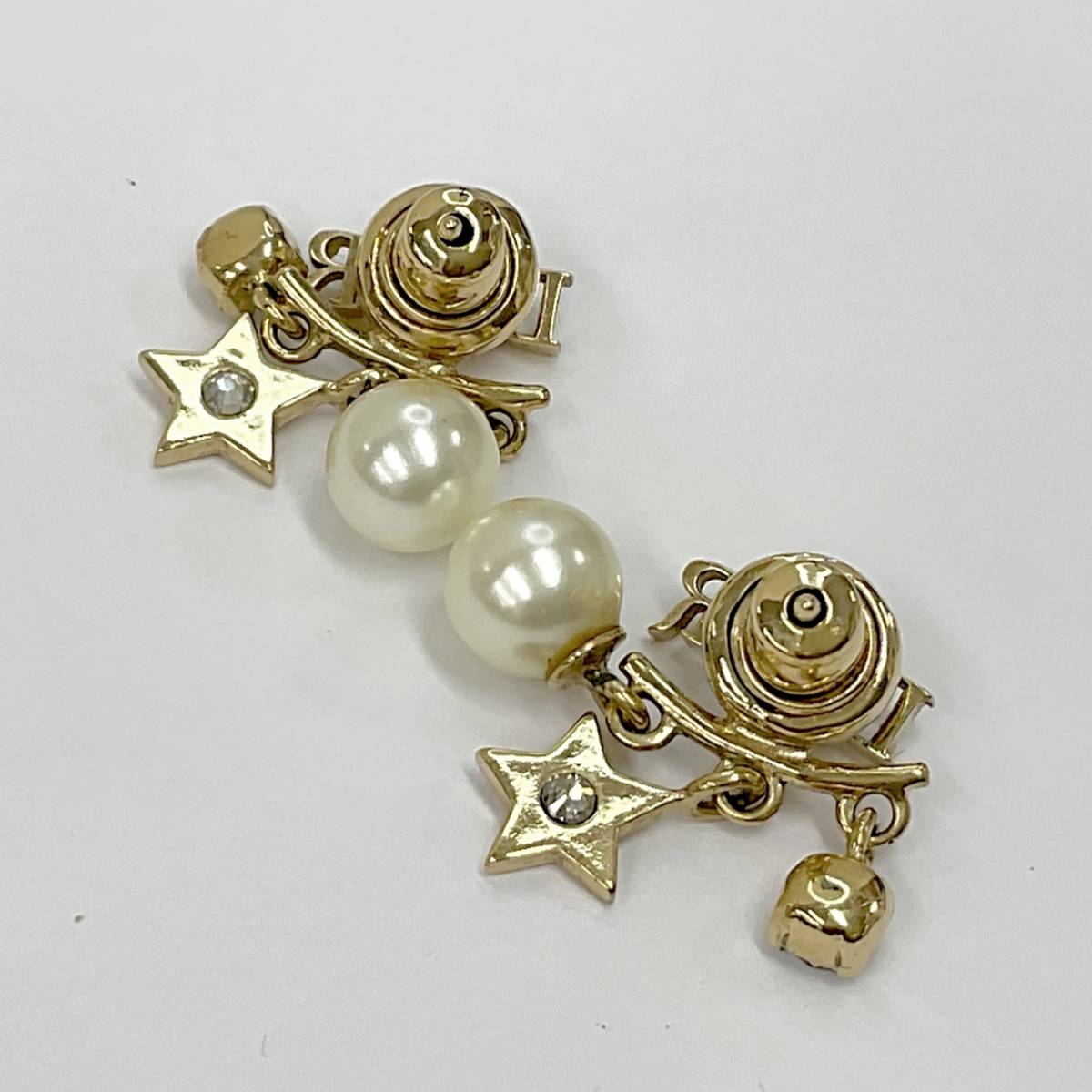 7939 Christian Dior Dio(r)evolution Dio Revolution earrings rhinestone pearl Gold 