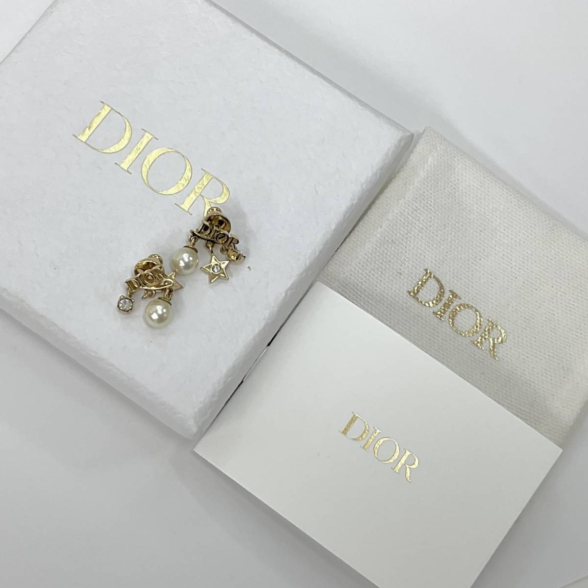 7939 Christian Dior Dio(r)evolution Dio Revolution earrings rhinestone pearl Gold 