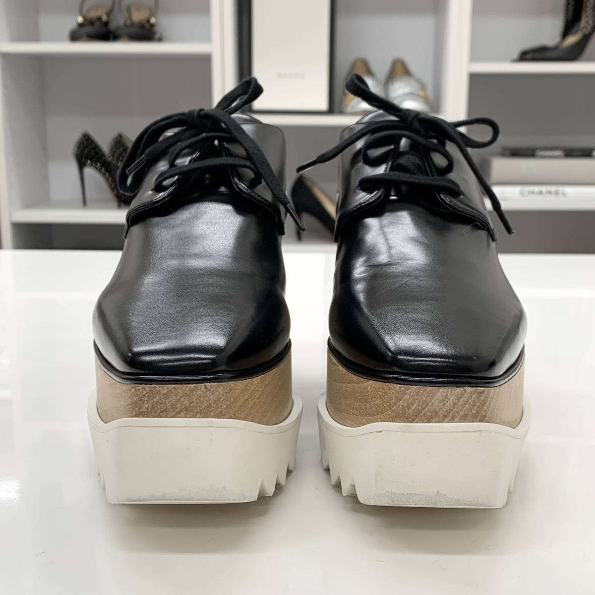 8246 ステラマッカートニー エリス レザー 厚底 シューズ ブラック