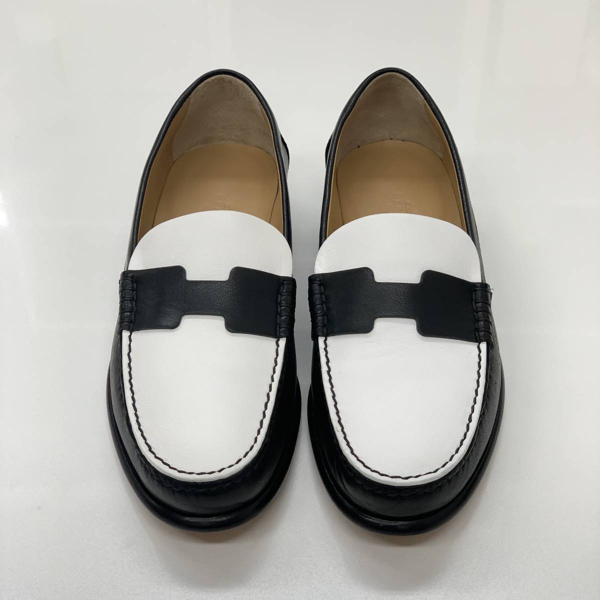8320 未使用 エルメス ケネディ レザー ローファー バイカラー 8320 未使用 エルメス ケネディ レザー ローファー バイカラー