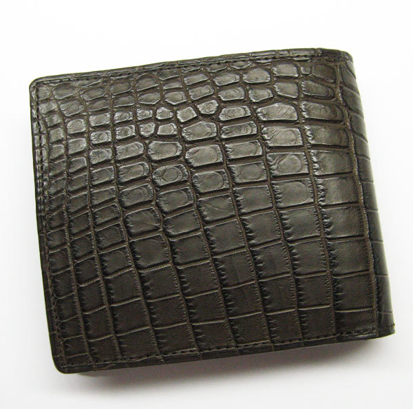 クロコダイル財布　コゲ茶色　日本製 二つ折り019_画像2