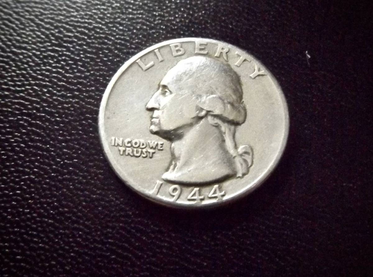 ヤフオク! - 銀貨です。 1944年 ワシントン25セント銀貨 クォ...