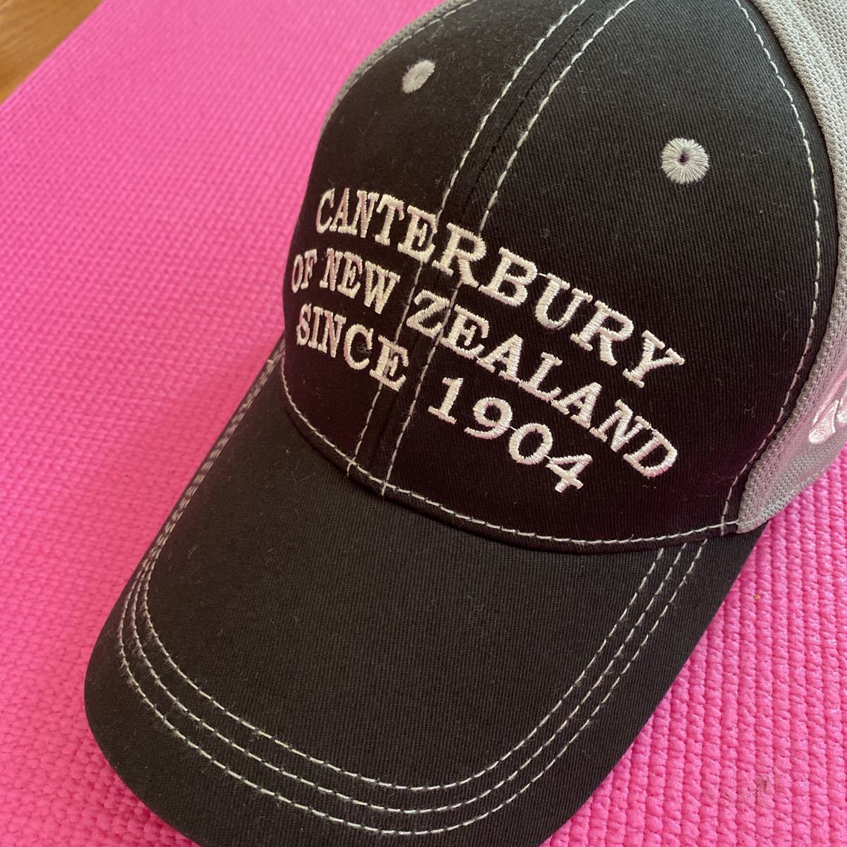 ◆CANTERBURY カンタベリー ラグビー　キャップ・帽子 フリーサイズ USED美品◆ブラックグレー_画像1