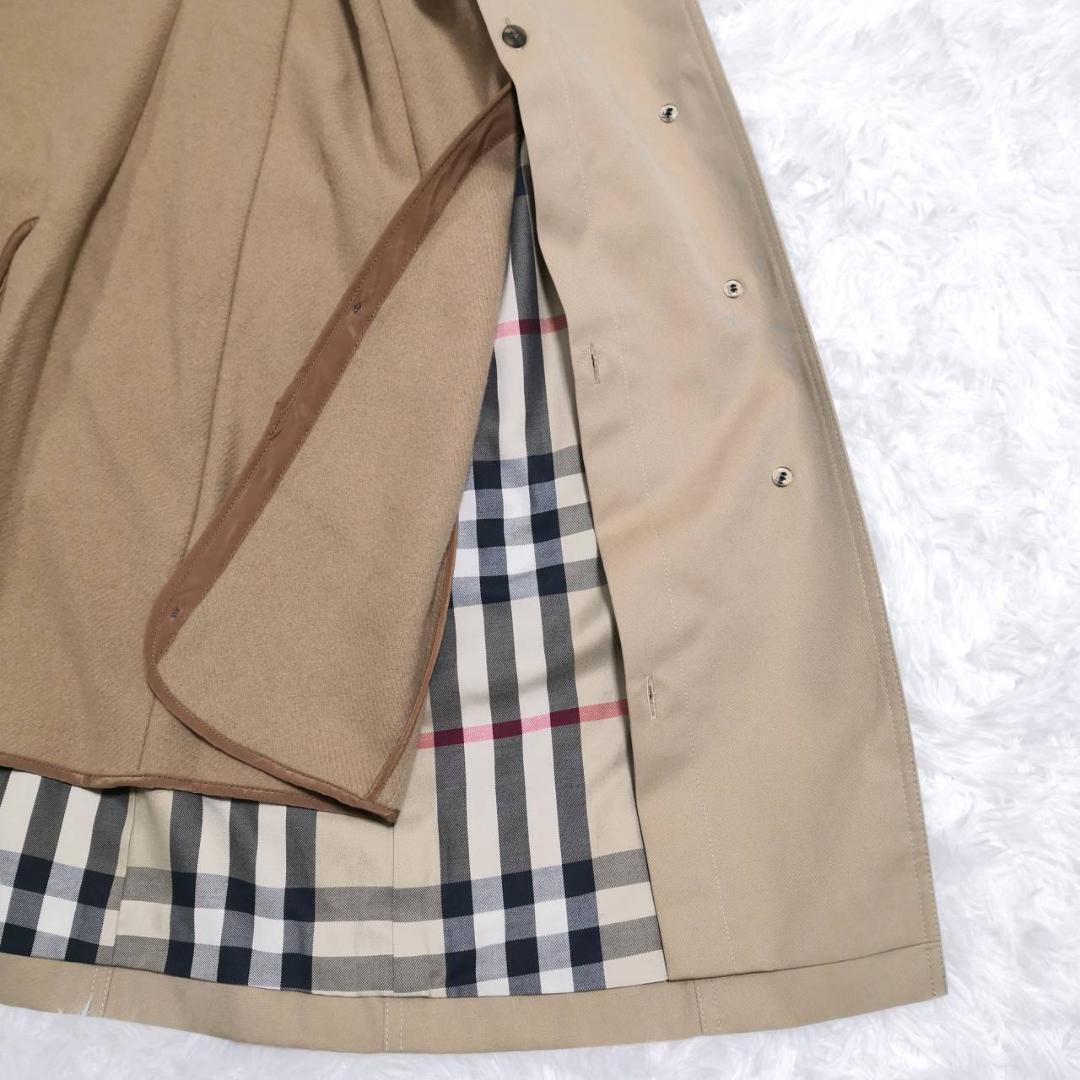 極美品 M バーバリー コットンギャバジン トレンチ ノバチェックライナー 日本製　ベージュ シングル ベルト  コート