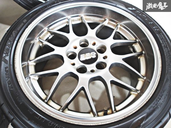 ●BBS RG743 FORGED 鍛造 17インチ 9J +14 PCD114.3 5H 5穴 ホイール 4本 NEOVA AD08R タイヤ BNR32 BCNR33 スカイライン GT-R 即納 棚A-4_画像2