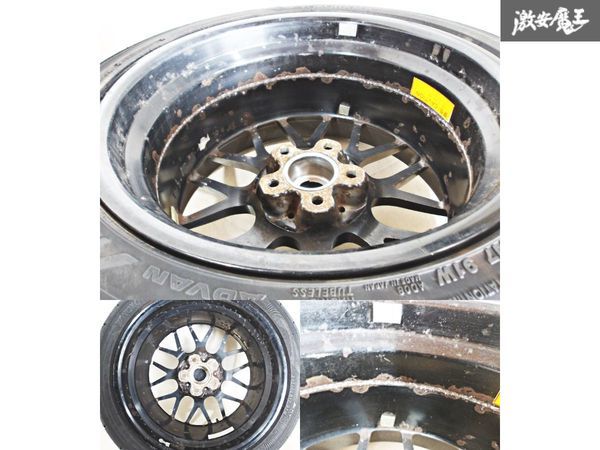 ●BBS RG743 FORGED 鍛造 17インチ 9J +14 PCD114.3 5H 5穴 ホイール 4本 NEOVA AD08R タイヤ BNR32 BCNR33 スカイライン GT-R 即納 棚A-4_画像9