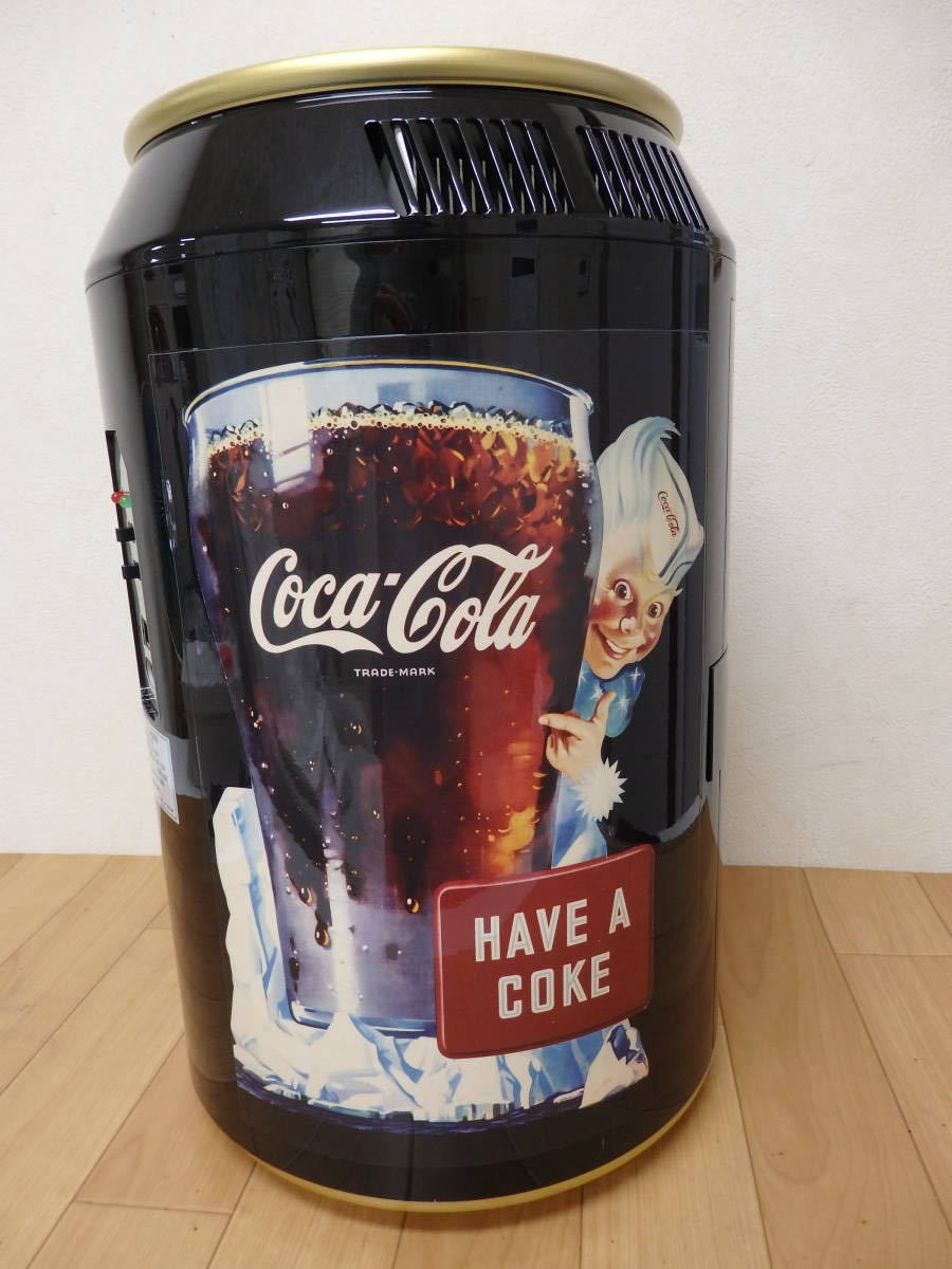 F25-5.10) Coca-Cola / コカ・コーラー ブランド缶型 保温保冷庫　HAVE A COKE　元箱付き_直径約24～28cm(上部～中央部)・高さ約45cm