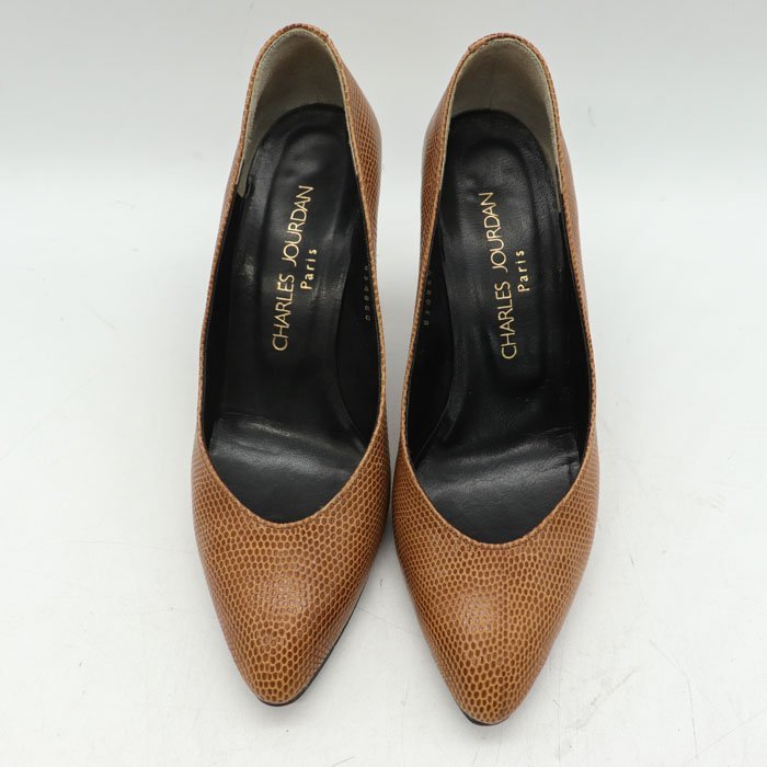 シャルル・ジョルダン パンプス アーモンドトゥ ハイヒール シューズ 靴 ブランド レディース 5.5サイズ ブラウン CHARLES JOURDAN_画像8
