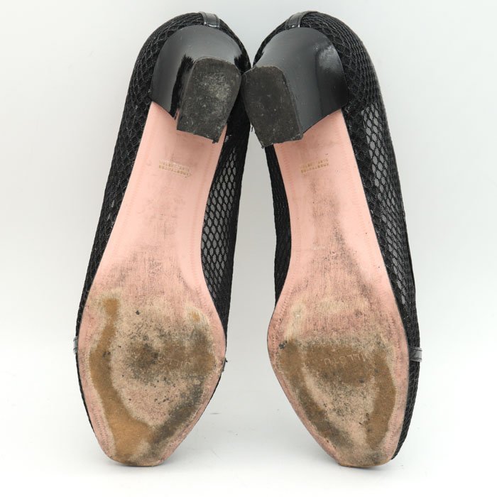 ジルスチュアート パンプス ラウンドトゥ ミドルヒール メッシュ ブランド 靴 シューズ 黒 レディース 23cmサイズ ブラック JILLSTUART_画像6