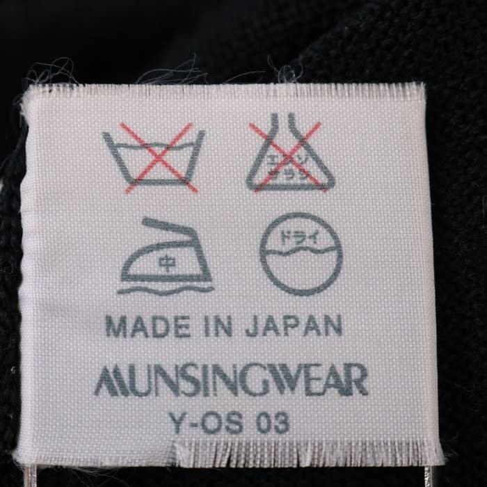 マンシングウェア 長袖ニット セーター タートルネック トップス ゴルフウェア 日本製 ウール メンズ Mサイズ ブラック Munsing wear_画像7