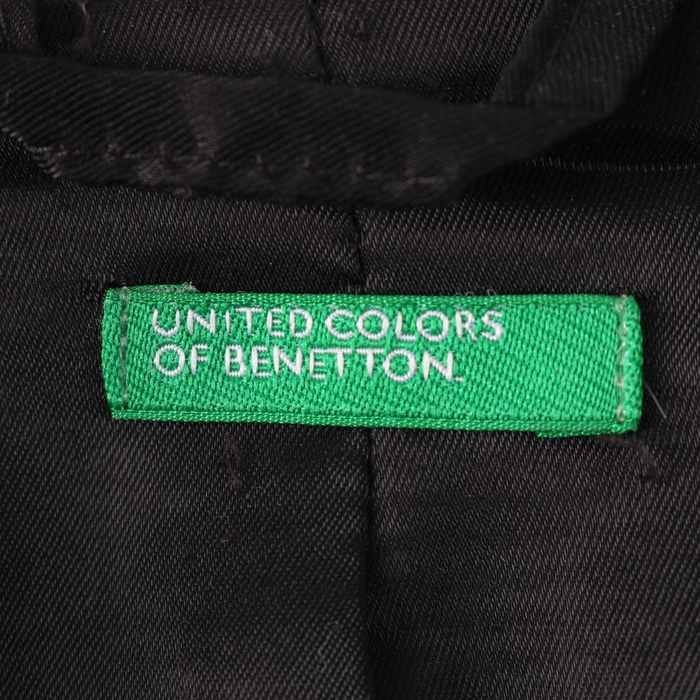  Benetton tailored jacket short stretch velour plain outer black lady's 40 size black BENETTON