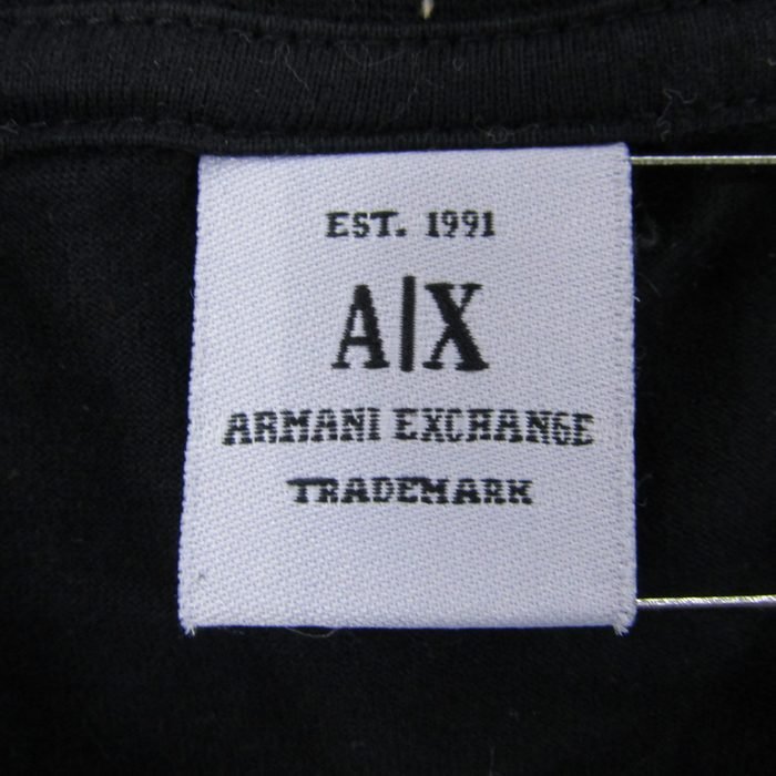 アルマーニエクスチェンジ Tシャツ 半袖 コットン100% 無地 トップス USA製 黒 レディース Sサイズ ブラック ARMANI EXCHANGE_画像3