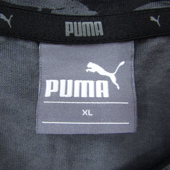 プーマ 半袖Tシャツ カモフラ柄 スポーツウエア コットン 大きいサイズ レディース XLサイズ ブラック PUMA_画像2