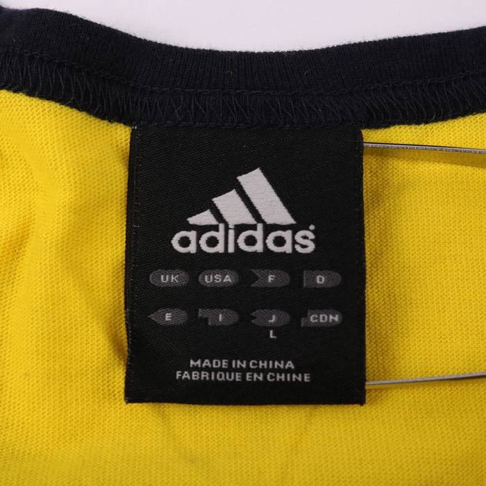 アディダス タンクトップ ランニング 前面ロゴ スポーツウエア コットン メンズ Lサイズ イエロー adidas_画像3