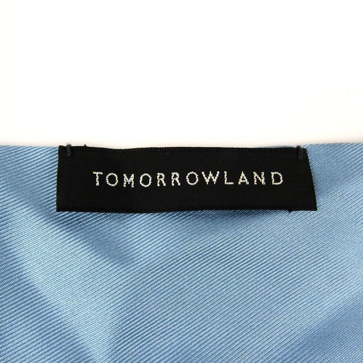 トゥモローランド スカーフ シルク100％ 日本製 無地 ブランド 小物 レディース ブルー TOMORROWLAND_画像2