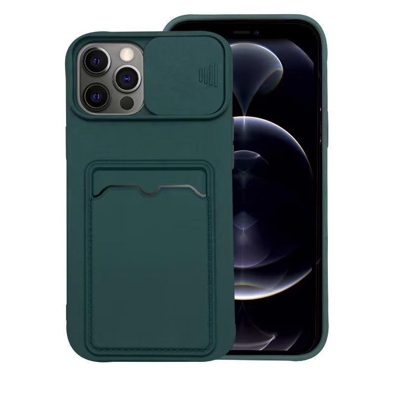 iPhone 12 Pro ケース スマホショルダー カメラ保護 深緑 グリーン A