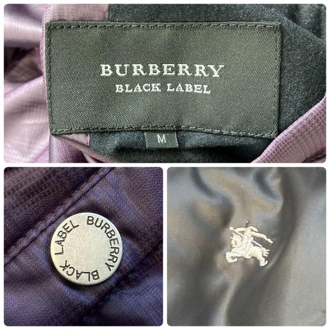 超希少 極美品 リバーシブル◎バーバリーブラックレーベル BURBERRY BLACKLABEL ダウンジャケット コート ホースロゴ チェック 黒 メンズ_画像9