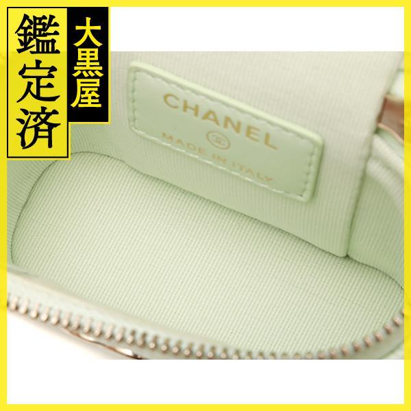 CHANEL　シャネル　マトラッセスモールバニティチェーンショルダー　AP2503　ライトグリーン/GP　キャビア【430】2148103597268_画像4