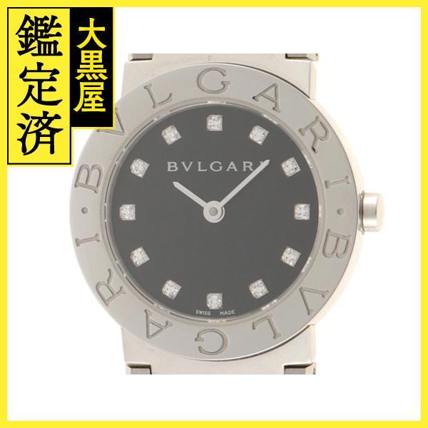 BVLGARI ブルガリブルガリ 時計 レディース SS 12PD ステンレススチール 黒文字盤【434】_画像1