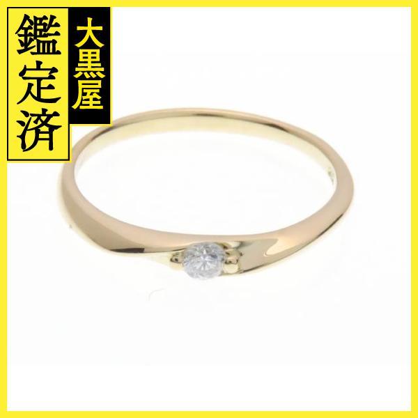 JEWELRY ノンブランドジュエリー ダイヤモンド リング 一粒ジュエリー K18YG D0.07ct 1.6g #9【434】