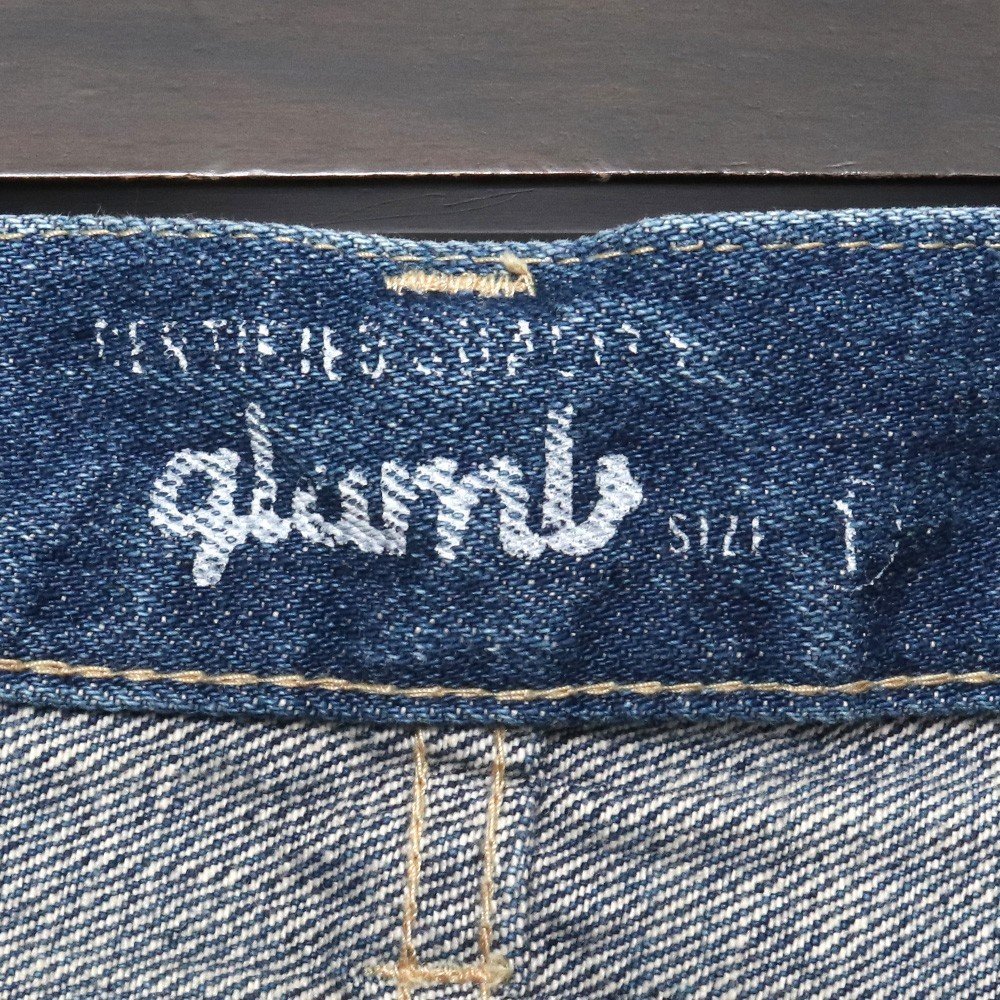 GLAMB crash repair Denim pants size 1 indigo bleach gram jeans 